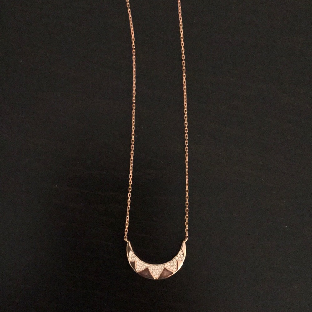 Rose gold and crystal necklace